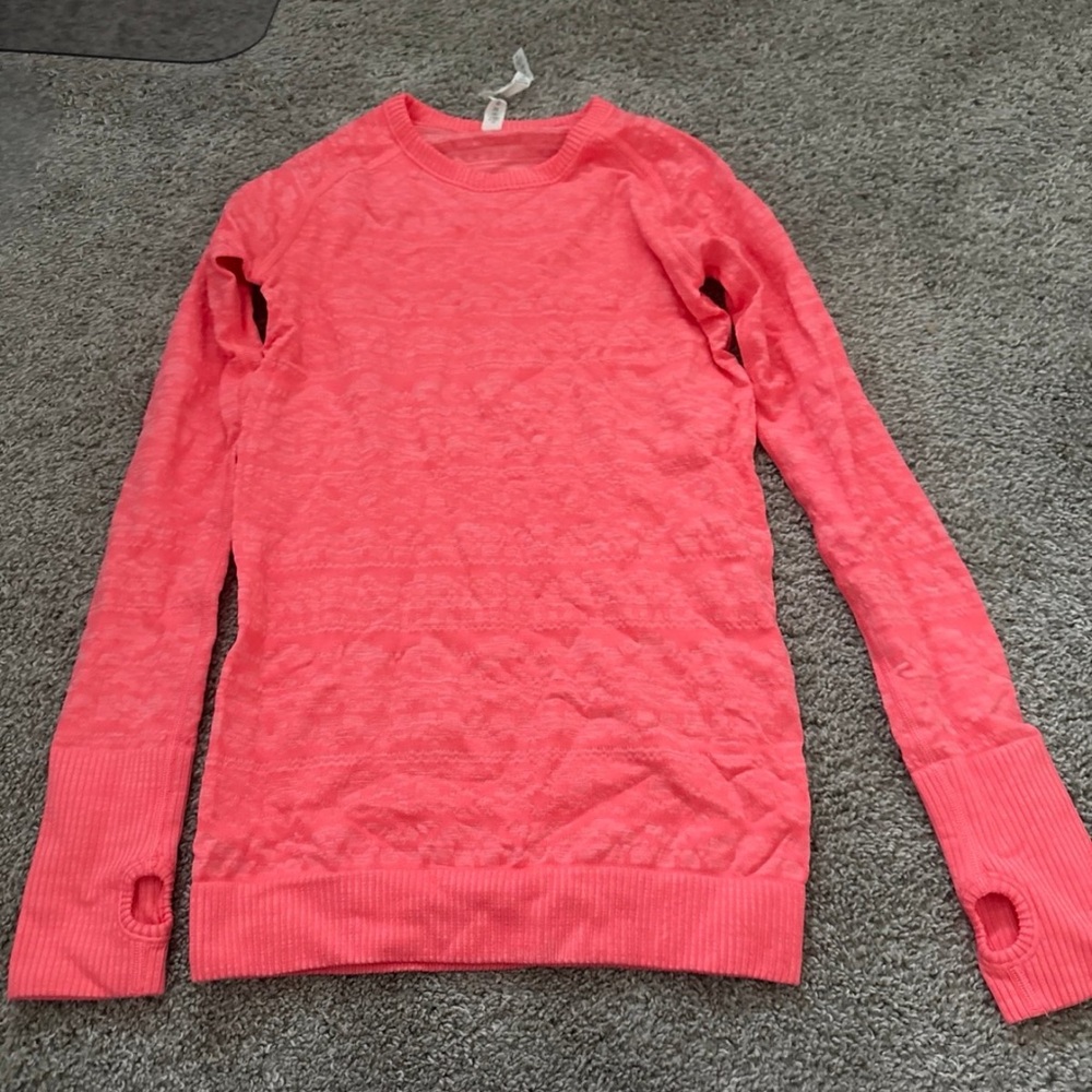 Lululemon Athletica Vibrant Pink Long Sleeve Top